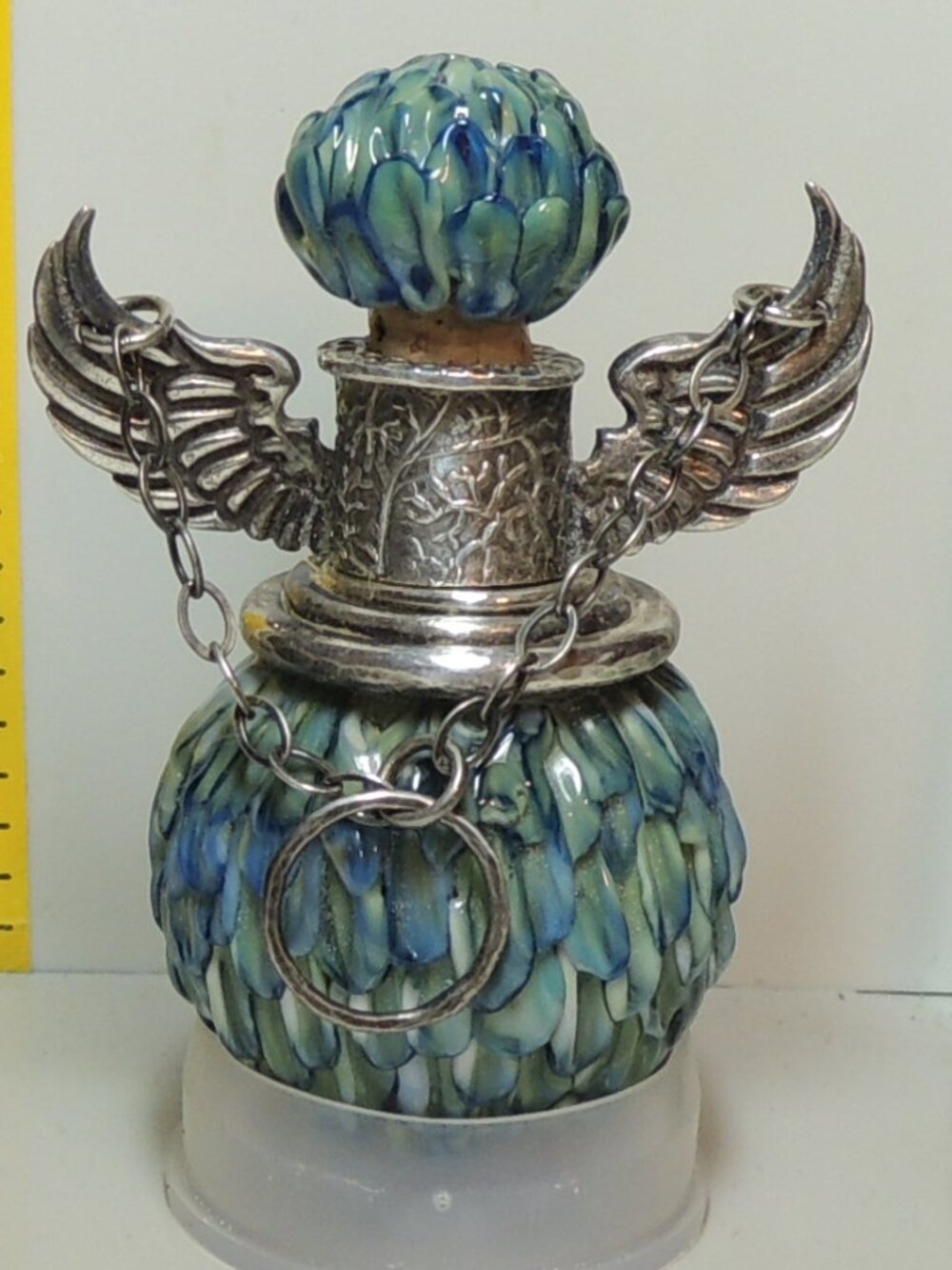 Lampwork and silver vessel
